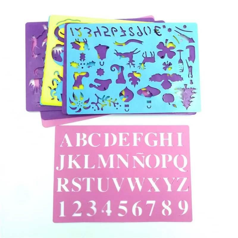 Трафареты для рисования для детей, пластиковые трафареты для рисования