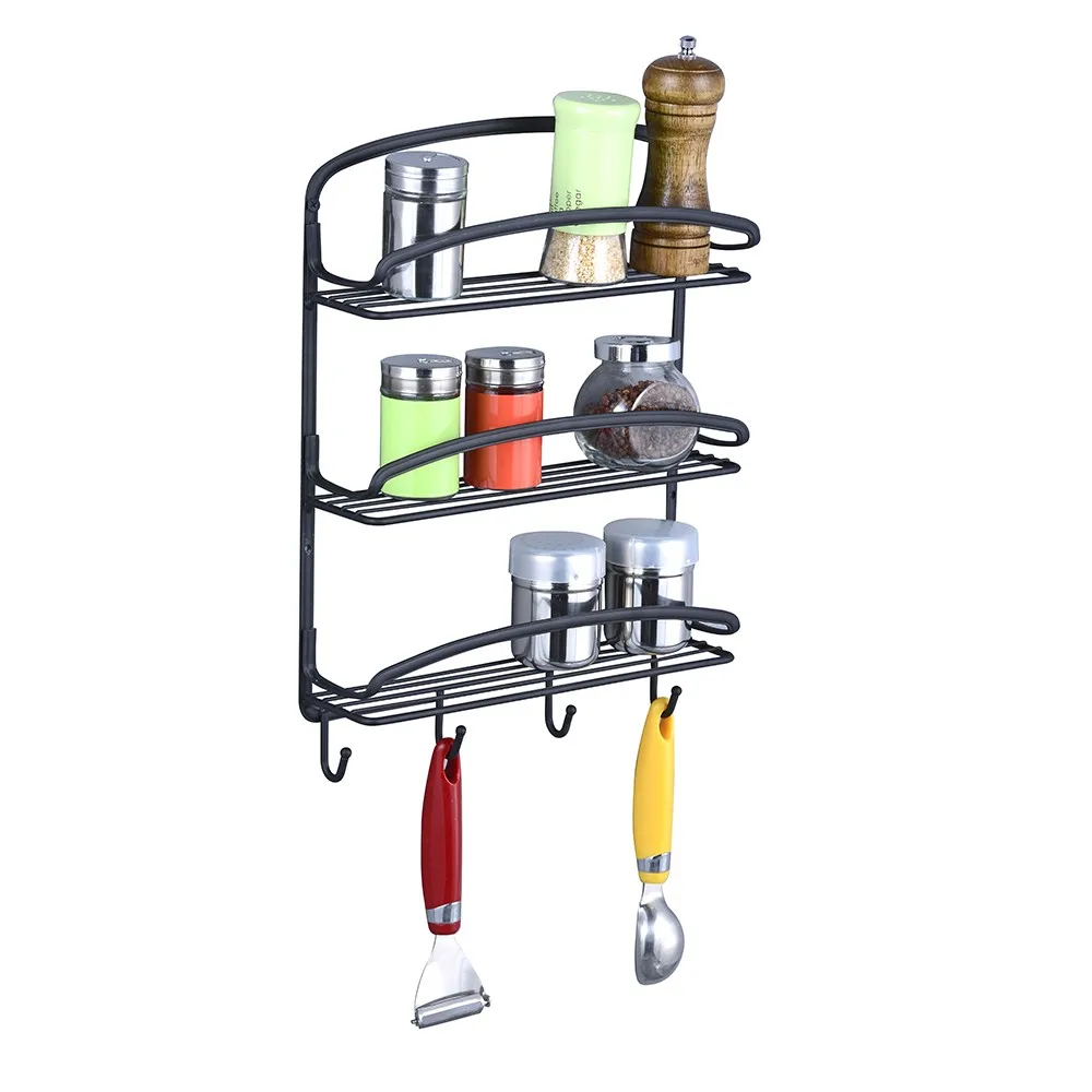 Kitchen Accessories Wrought Iron Wall Mounted Spice Rack