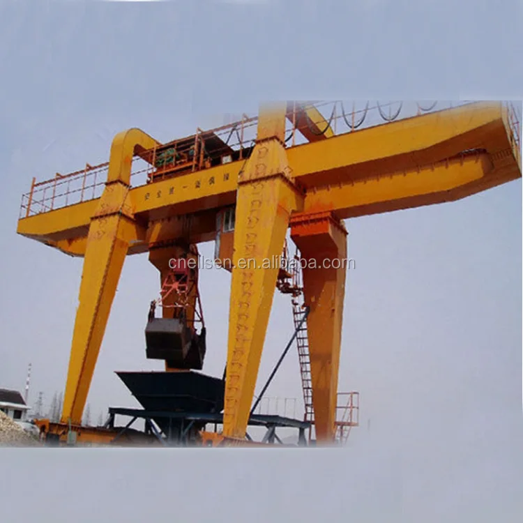5 ton 10 ton 15 ton 20 ton double girder gantry crane with grab bucket