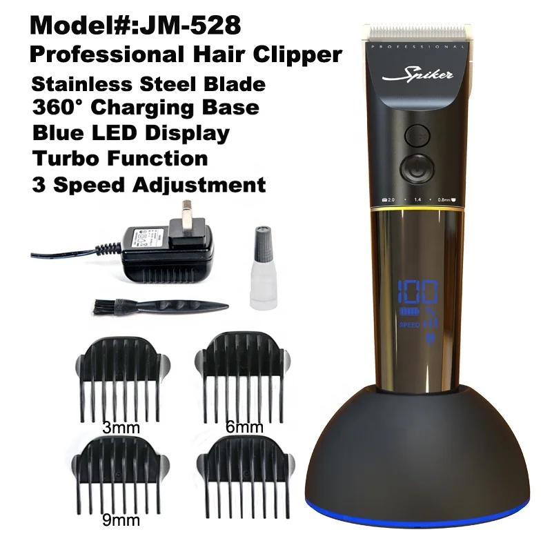 Digital LED Display Professional Hair Trimmer Rechargeable Electric Hair Clipper Hair Cut Machine JM-528