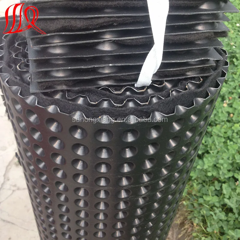 
Geocomposite HDPE waterproof dimple membrane with nonwoven geotextile 