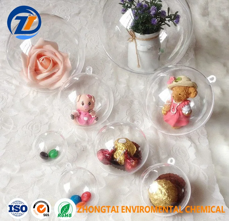 Best selling Openable egg shaped transparent personalised christmas balls round  clear ornaments christmas ball plastic