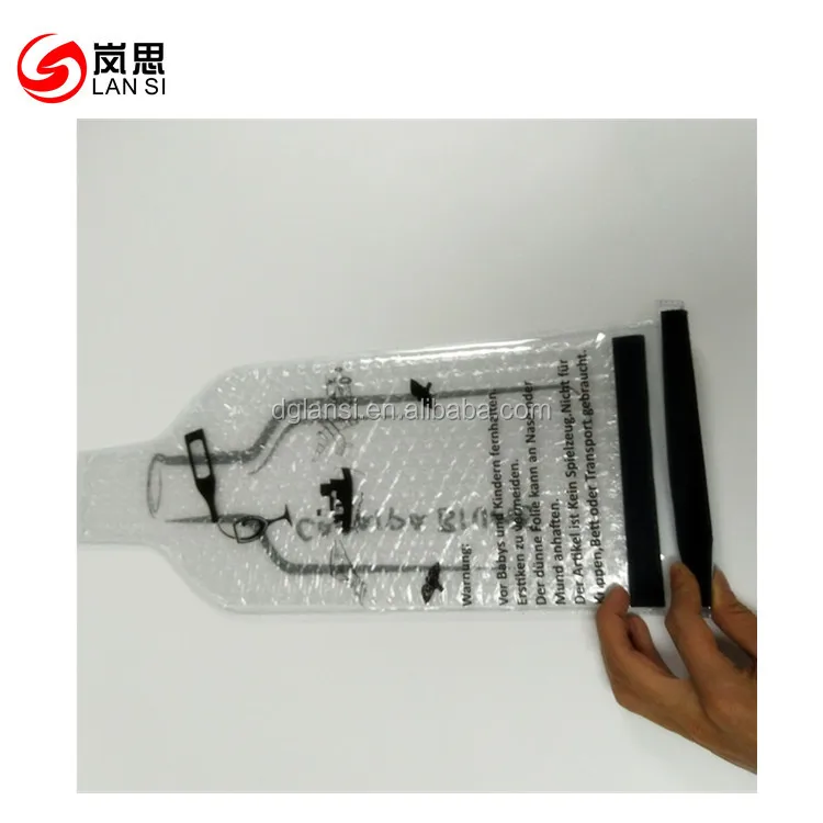 Reusable Wine Bottle Travel Protector - Bags with Double Air Bubble Cushion Inner Skin and Leak Proof