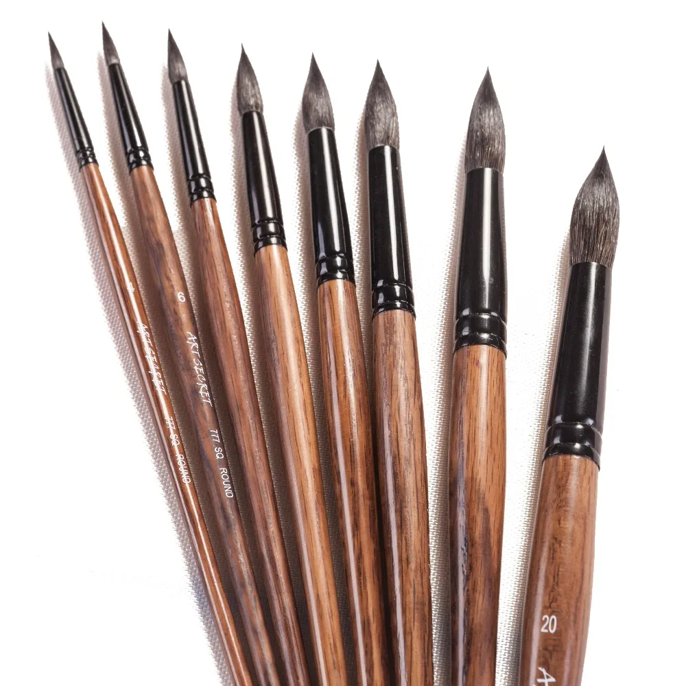 1Piece Squirrel Hair Professional acrylic painting and oil artist brushes with wooden handle