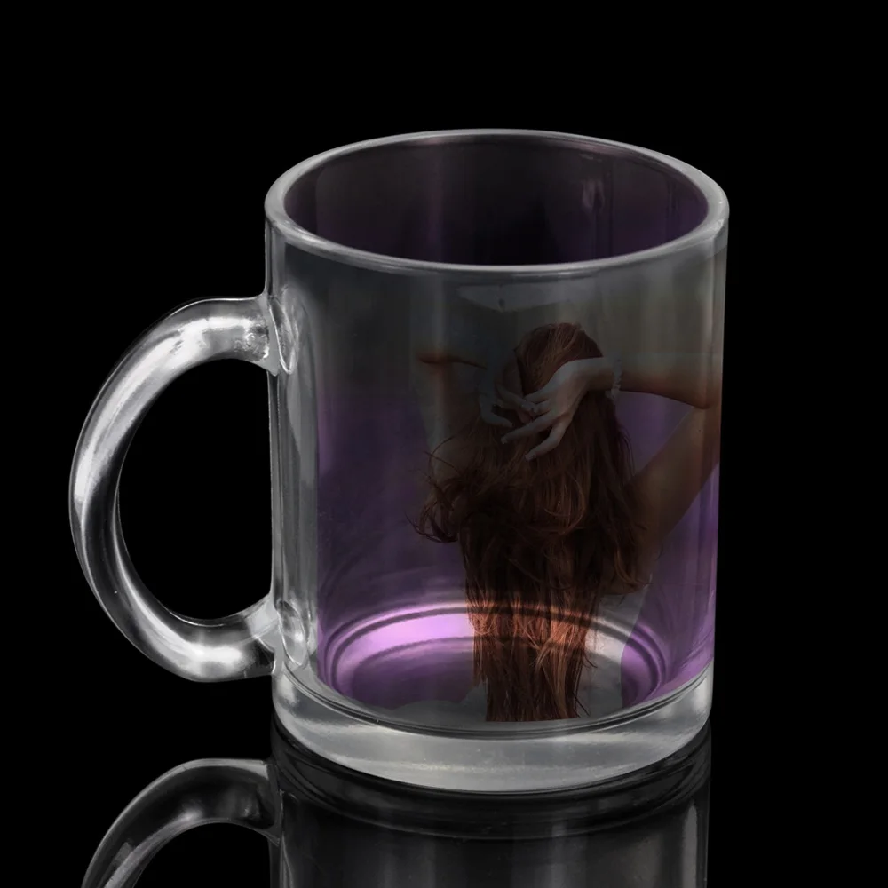 
11oz Glossy matte logo custom printed glass mugs for sublimation 