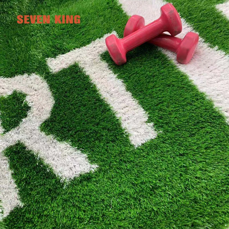 13-30mm Customized white and green colorful artificial grass turf carpet for fitness gym indoor sled running track