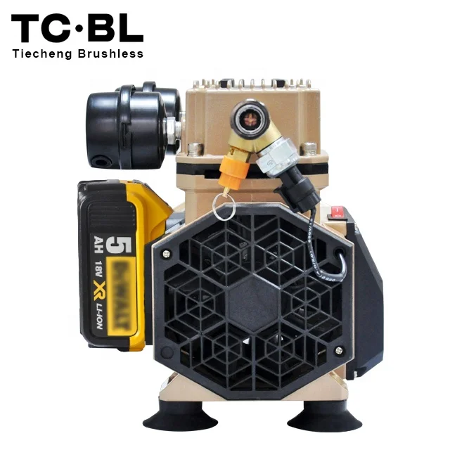 silent cordless pneumatic oilless oil free 0.8HP dc mini car portable brushless tire inflator air pump compressor 18V