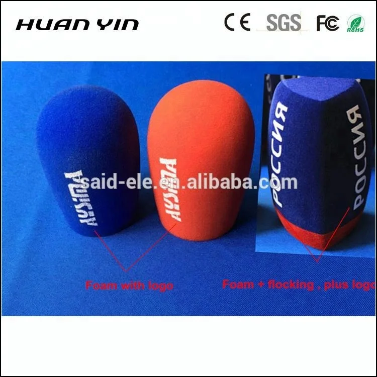 TV Microphone printed foam windscreen mic sponge cover flags