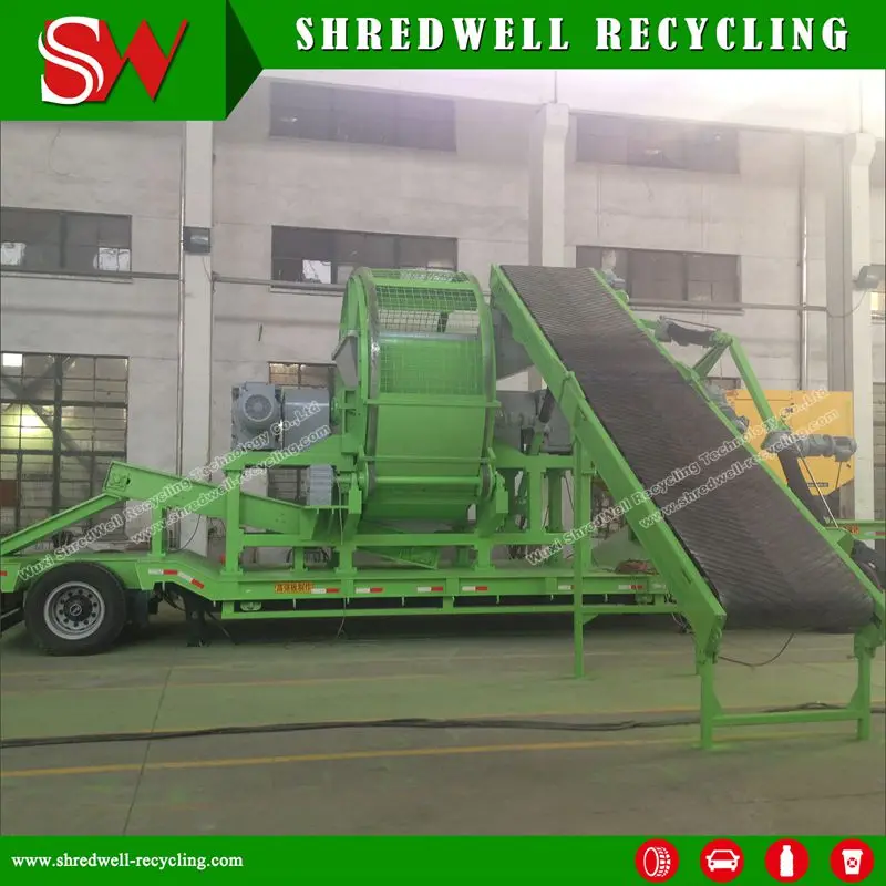 
High Efficiency Portable Used Tire Shredder Machinery For Sale 