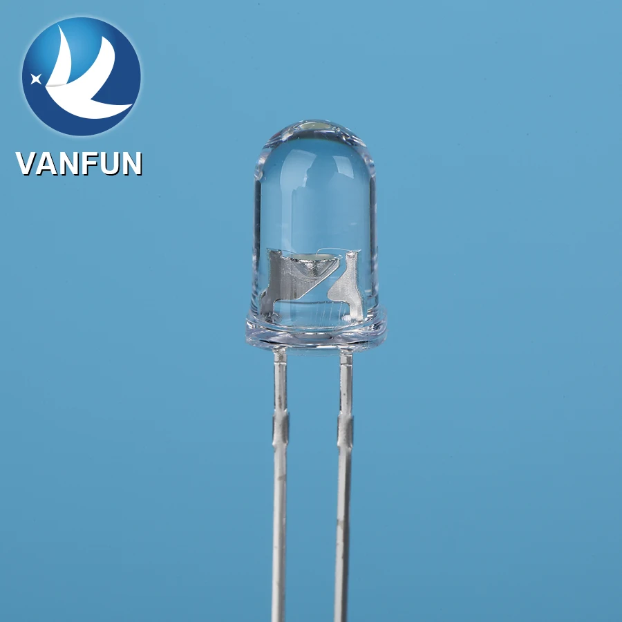 5mm round water clear 2 pin RGB led emitting diode lighting