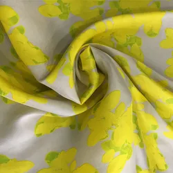 Printed natural mulberry dupion silk fabric for dress garment