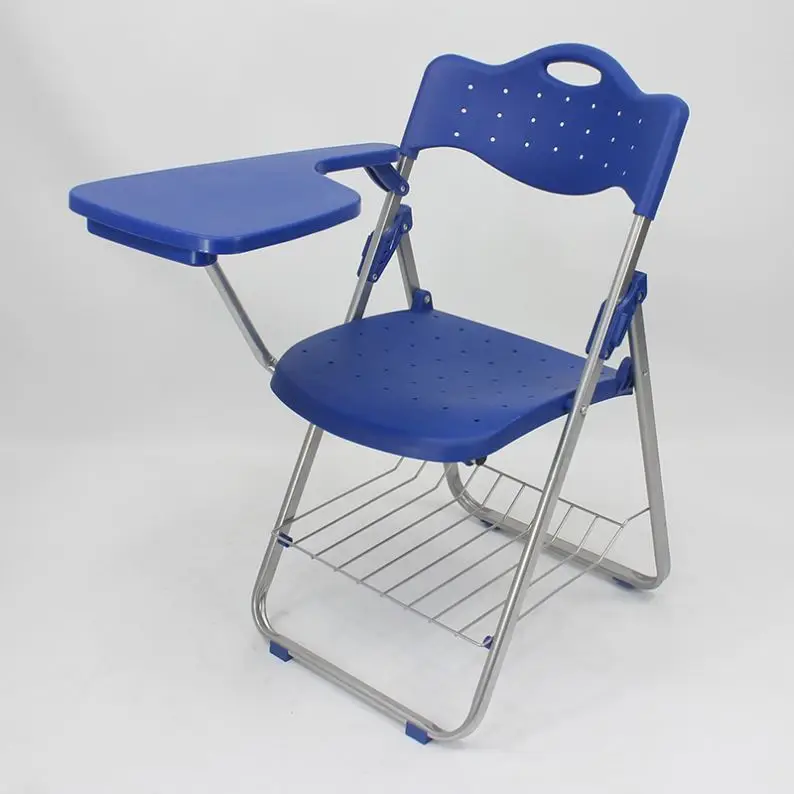 Cheap School Chair Lightweight Folding Chair Training Chair With Writing Tablet Arm
