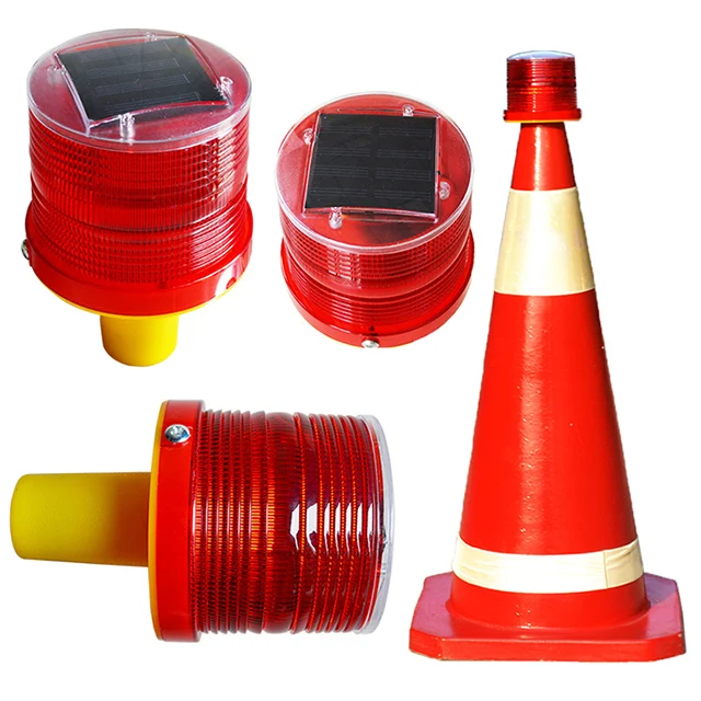 Traffic Solar Flashing Strobe Warning Light Led solar powered Amber Revolving Traffic Beacon Light