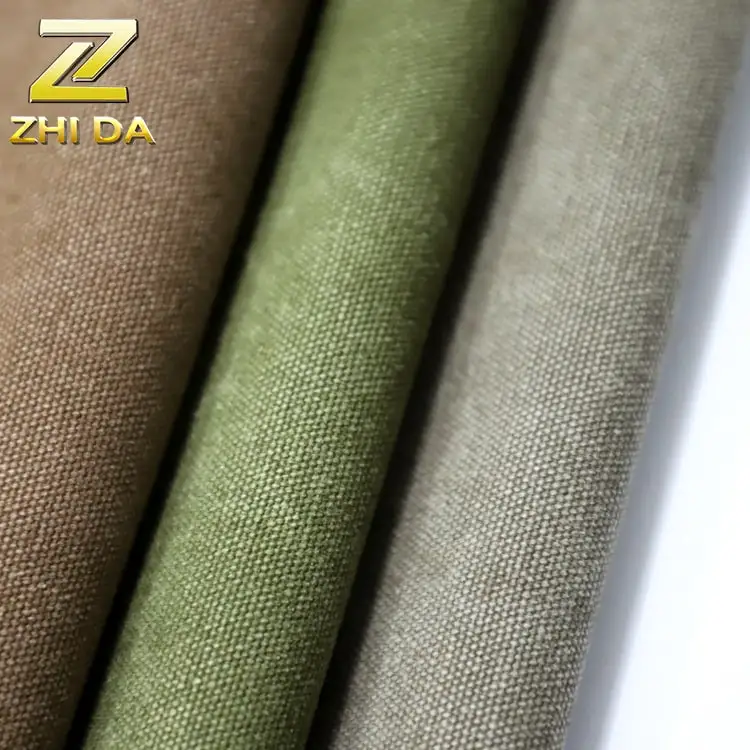 Wholesale 16oz washed plain poly cotton canvas fabric for plain canvas bags shoe backpack
