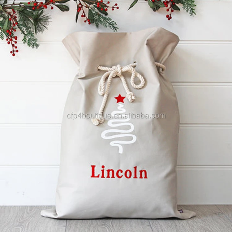 
CFP G597 Personalised Xmas Bag Christmas Tree Santa Sack 