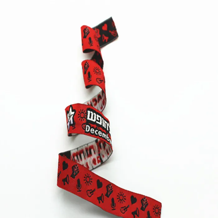 Custom printed elastic woven embroidered ribbon