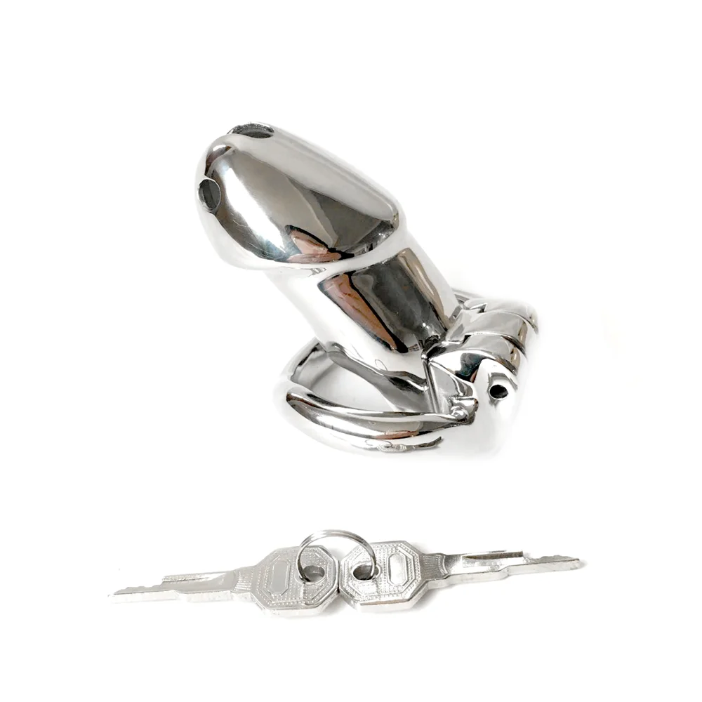 Newest male bird lock chastity device stainless steel cock ring cage men penis cages cbt toy devices sex products for adults