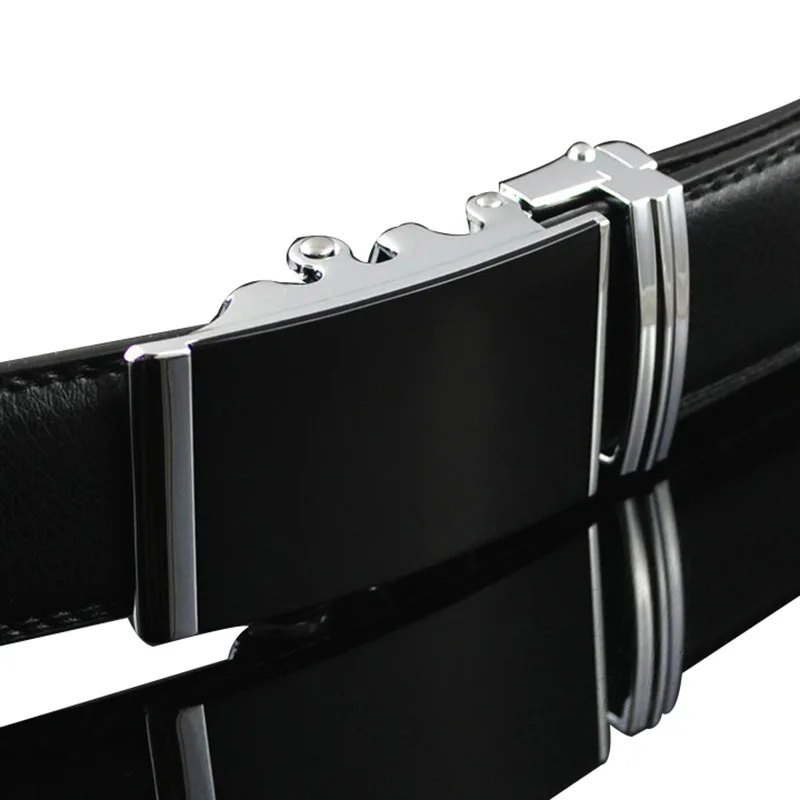 Male Automatic Buckles Vintage Jeans leather Mens Ratchet Slide Belts