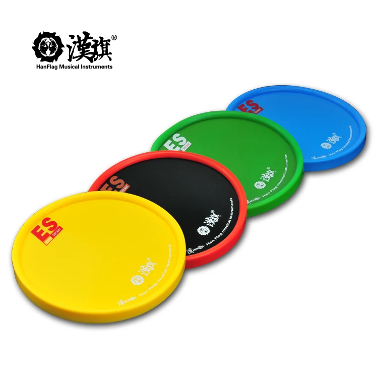 HUN ES6 Silicone Rubber Yellow Round 6 inch Sticky Drum practice Pad with rim