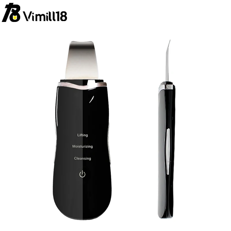 Portable facial ems blackhead acne extractor skin cleaner scrubber peeling ultrasonic spatula