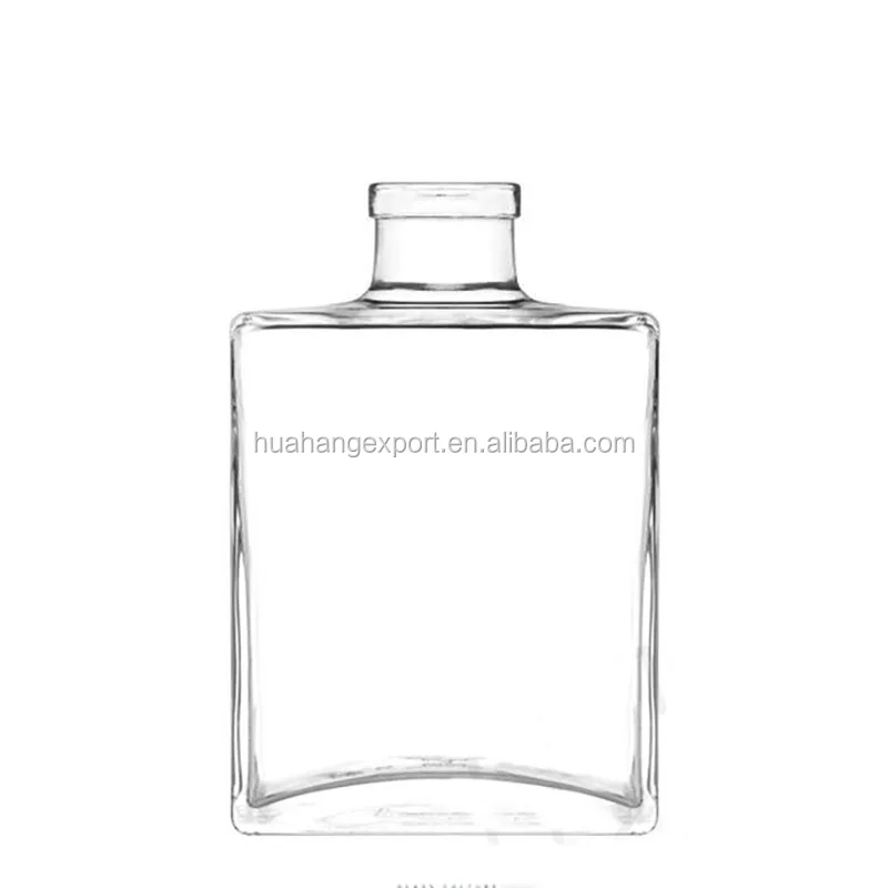 
empty 500ml crystal square shape rectangle wine glass wine bottle Polymer Lid 