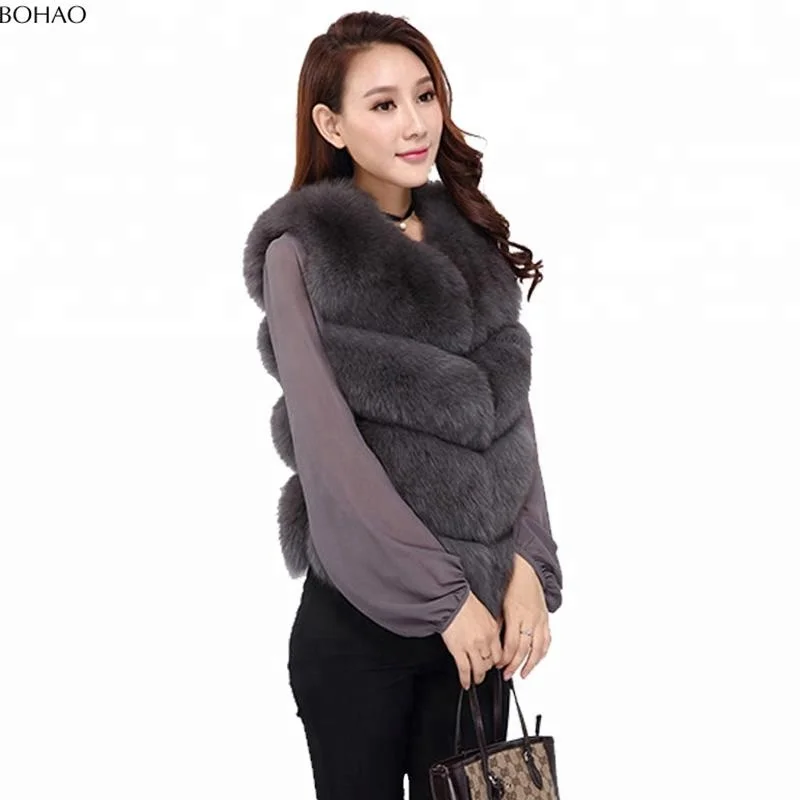 
Many Colors Available Fancy Design Inexpensive Women Artificial Fox Fur Vest 