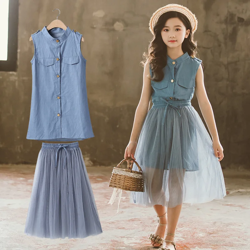 
Girl Skirt T-shirt sets Summer Suit 2021 New Girl Fashion Two-piece Wholesale little kids girls 2 piece sets 