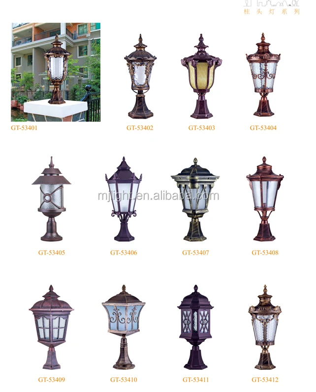 Outdoor Antique Garden Pillar Fence Lamp Post Gate Light