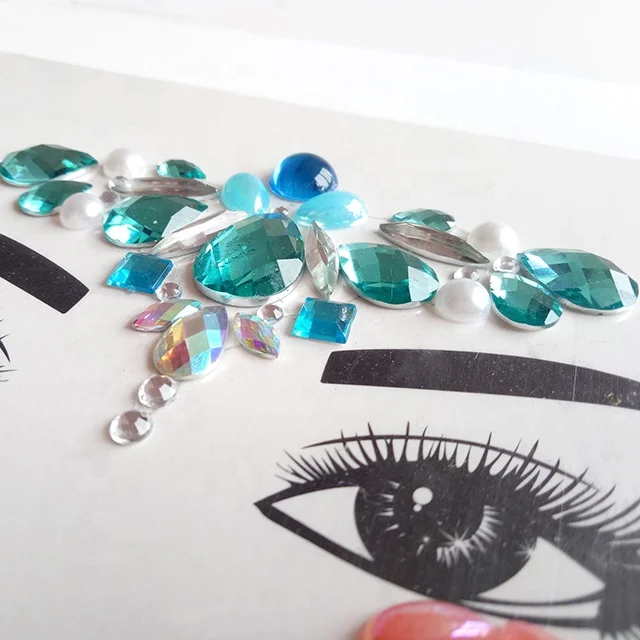 
acrylic face gems body gems jewel adhesive face sticker 