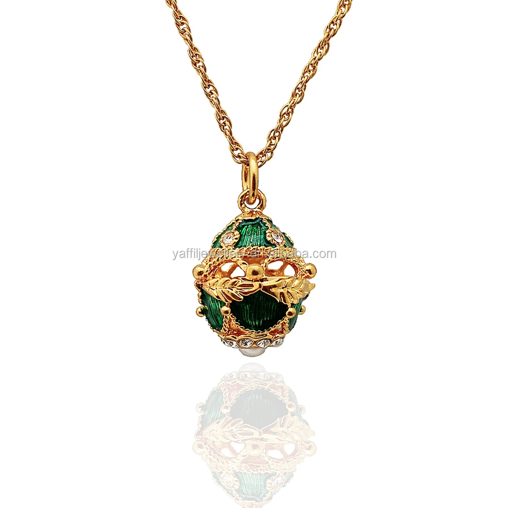 enamel easter faberge egg pendant necklace