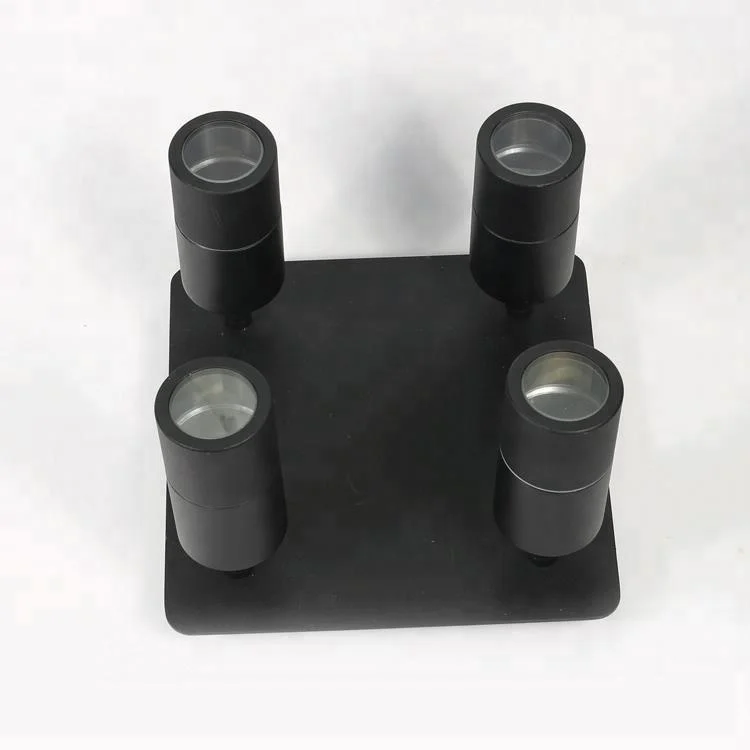 IP65 Aluminium Matt Black 4 GU10 lights Adjustable Spotlights