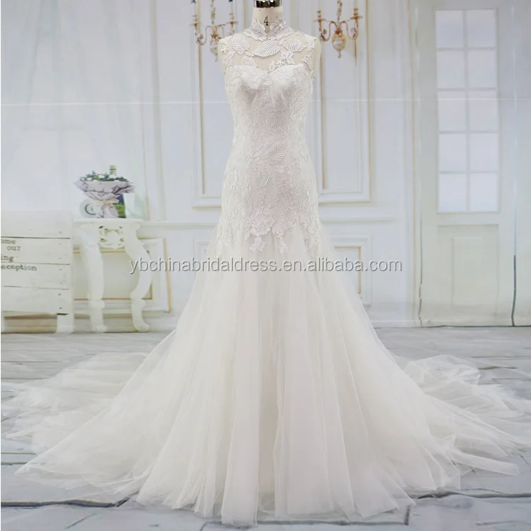 Designer wedding dress special good lace with tulle skirt wholesale wedding dress