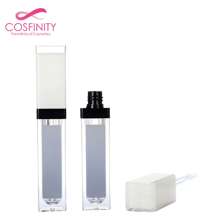 
New fashion plastic lip gloss bottles soft square empty liquid lipstick packaging lipgloss container tube 