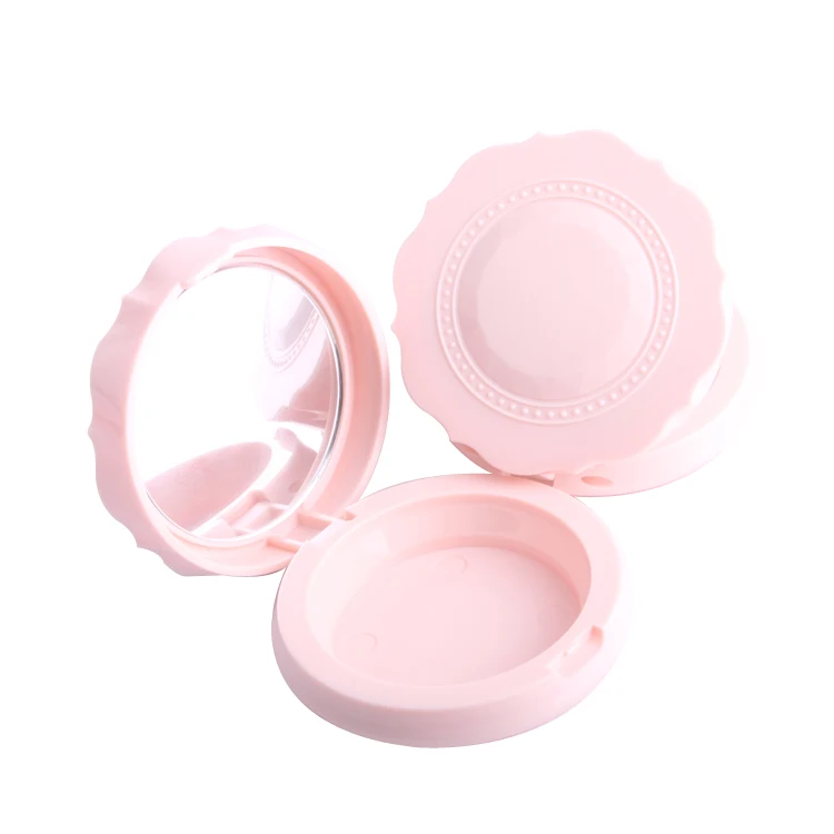 New Design Customized Pink Make Up Compact Powder Case with Mirror