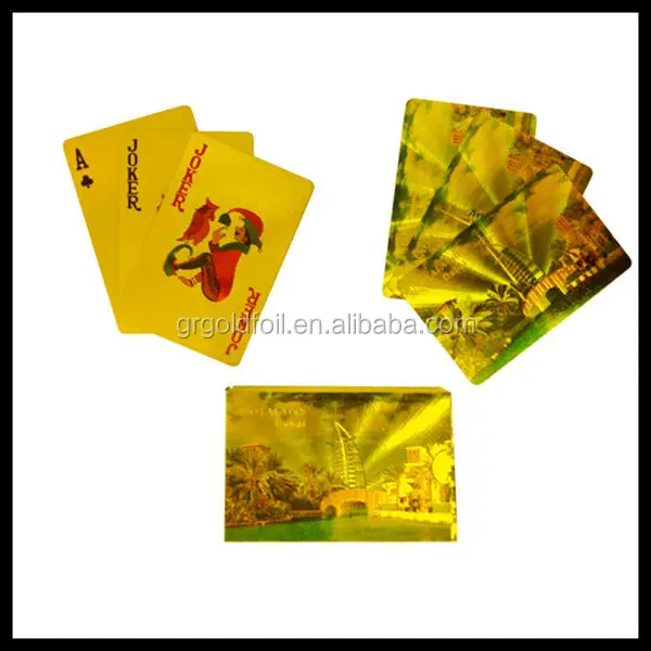 Hot sale Dubai playing cards, 24k gold embossing custom playing cards