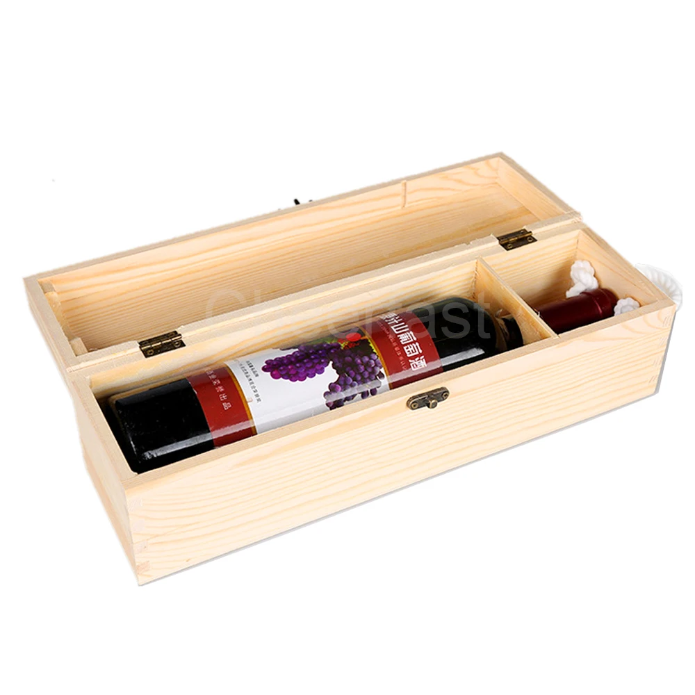 Private Label Acceptable 4pcs Accessories Pine Wood Wine Box Single