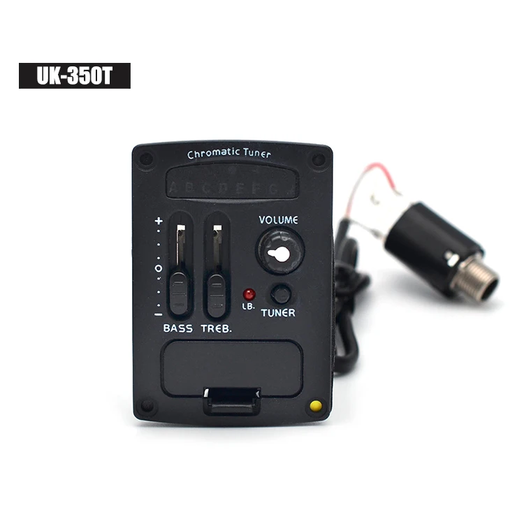 High quality 2-Band Ukulele Preamp Equalizer Pickup with Tuner