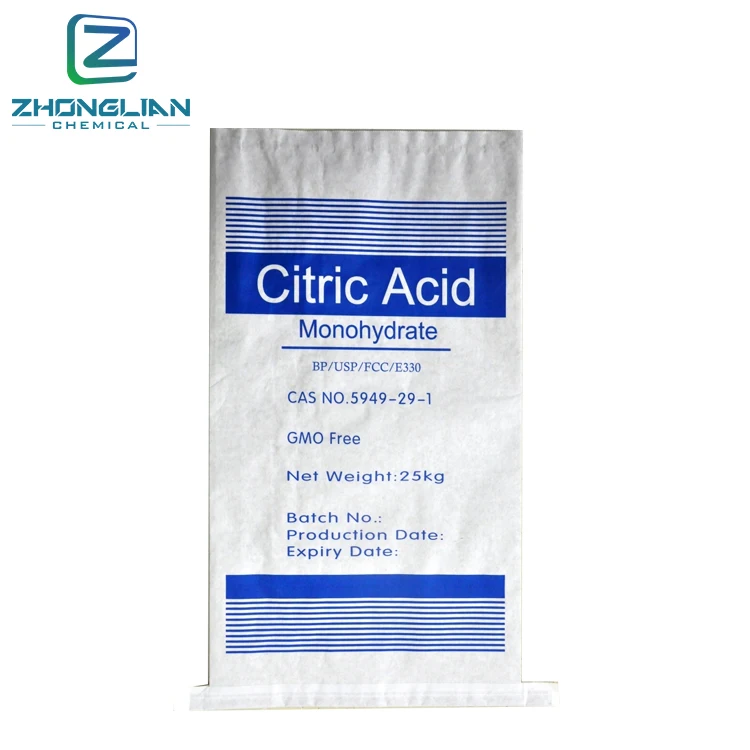 
Food additives uses food grade bp98 citric acid monohydrate 