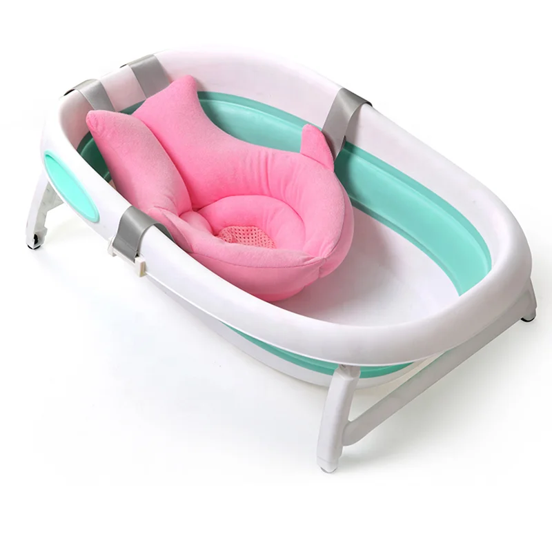 Skid Proof Newborn Bath Lounger Infant Sponge Pad Baby Bath Support