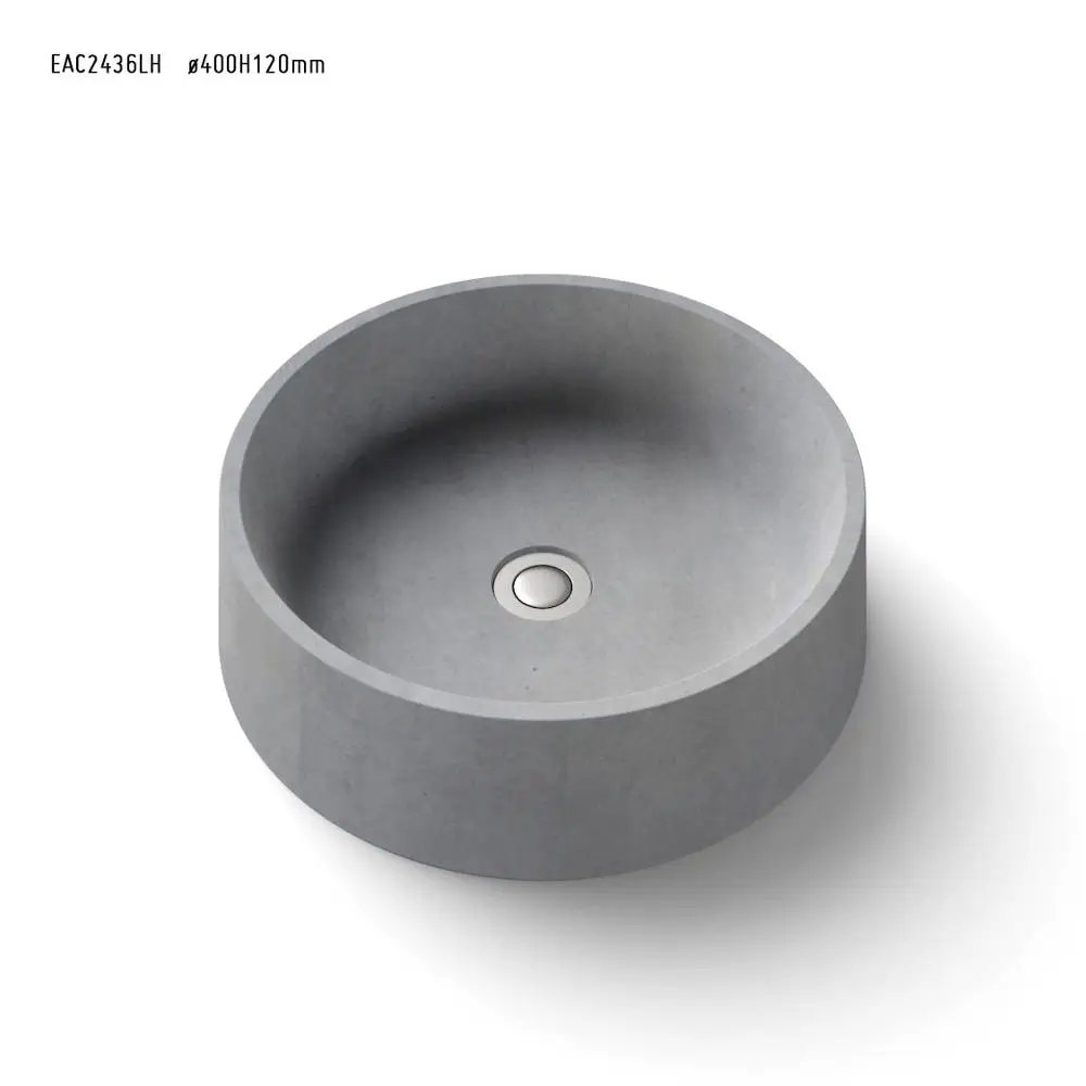 Raw Gray Concrete Hand Washing Sink for Bathroom