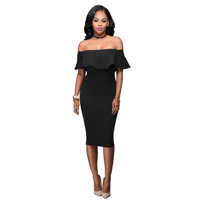 Ready to Ship Wholesale Women Sexy Close Off Shoulder Thin Buttock Backless Hot Style Evening Party Dress Skirt