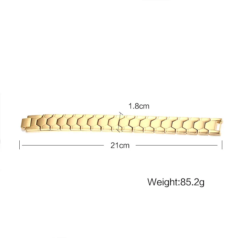 Hot New Japanese Magnetic Bracelet 18mm Wide Stainless Steel IP Black Plating 18k gold health titanium germanium bracelet