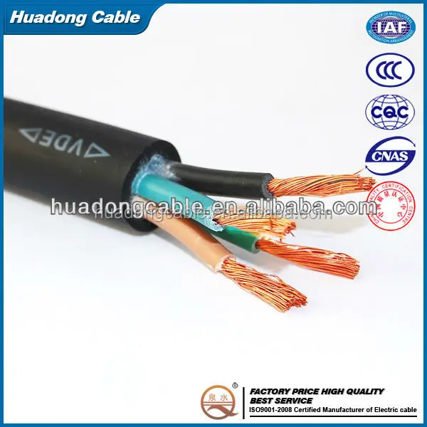 Marine type rubber sheath cable 300/500V 450/750V multi cores 2*0.75 3*1.5 with copper braiding shield waterproof oil resist