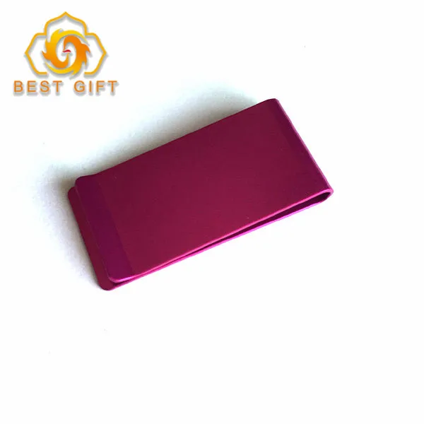 New Fashion Design Cheap Colorful Metal Aluminum Money Clip with Logo
