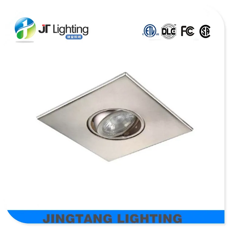 
Brushed Nickel adjustable square baffle trim for pot light and gu 10 etl listed 
