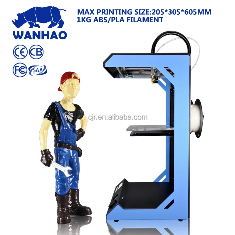 WANHAO D5S big build size 3d printer 295*195*590 mm high resolution 0.02 mm printers for three dimensional printing 3d printer