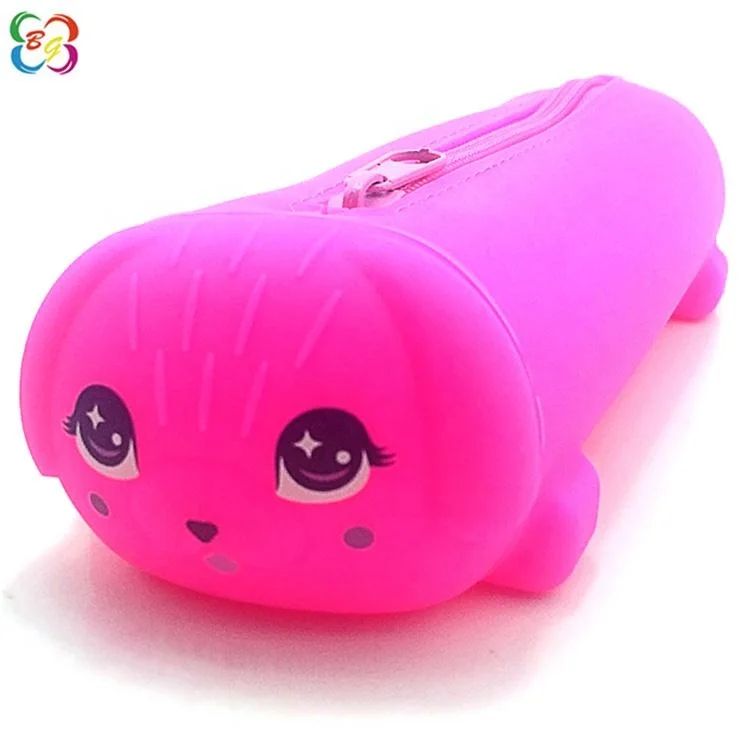 Cute Puppy Dog Student Silicone Rubber Pencil Bag/Stationary Pouch