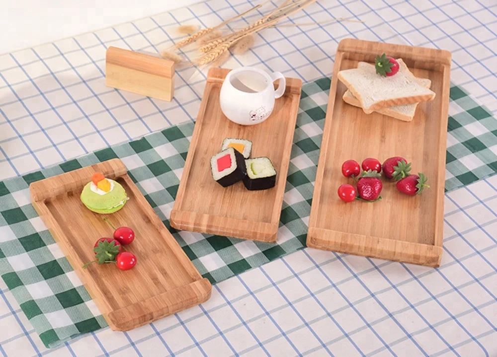 bamboo storage tray, tea serving tray, wood platter wholesale