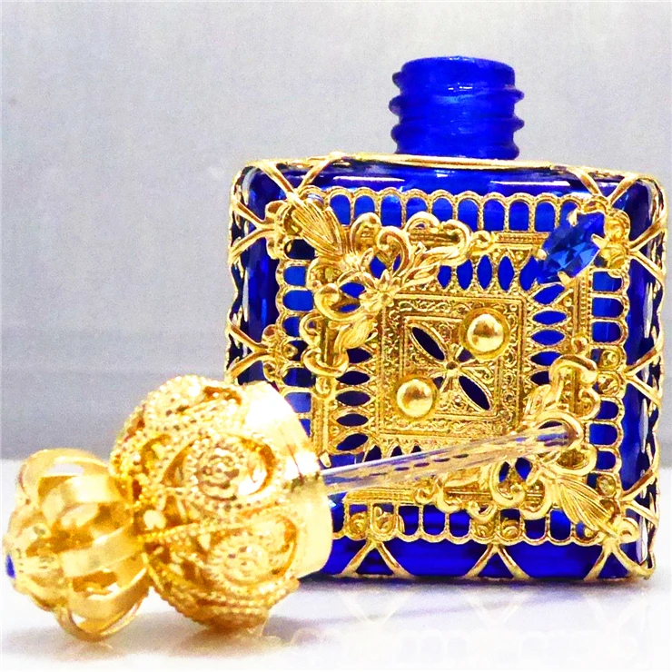Wholesale 10ml Arabic Style Square Empty Perfume Bottles With Glass Stick Cap