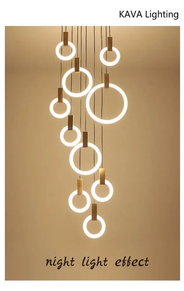 Hight Quality Art Design Style Circle Led Pendant Lamp For Stair